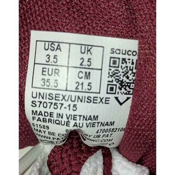 Saucony Kids Sneakers in Burgundy and White - Picture 6 of 11